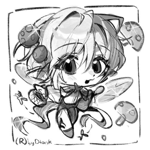 (2) Single chibi sketch đen trắng bg đơn giản