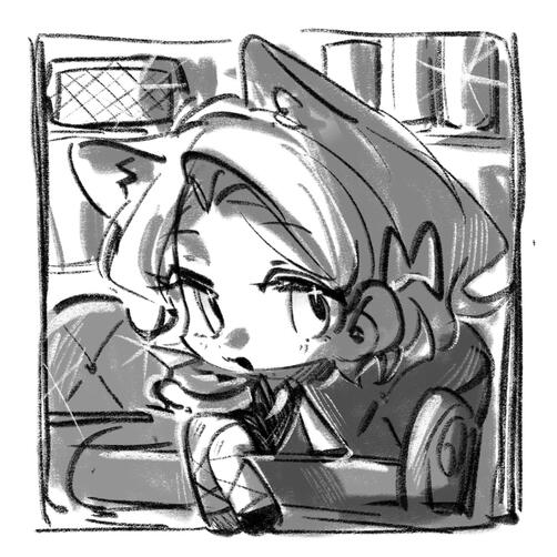 (2) Single chibi sketch đen trắng bg đơn giản