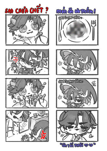 (1) 4-koma sketch đen trắng